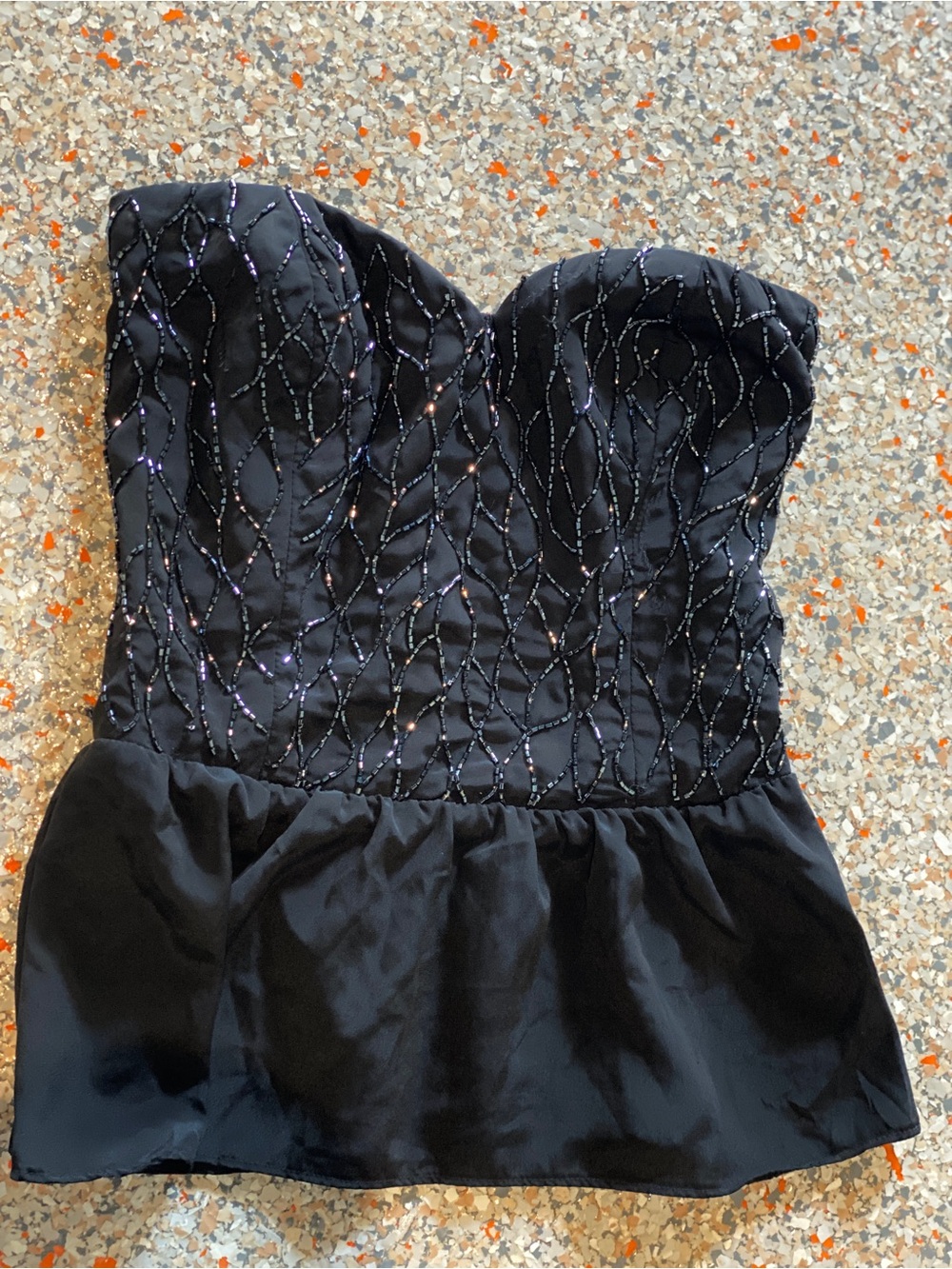 BEBE Strapless Beaded Corset Top